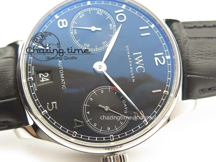 MIROTIME 0425 Practical Portuguese Real PR IW500109 ZF 1:1 Best Edition Black Dial On Black Leather Strap A52010 V 7308